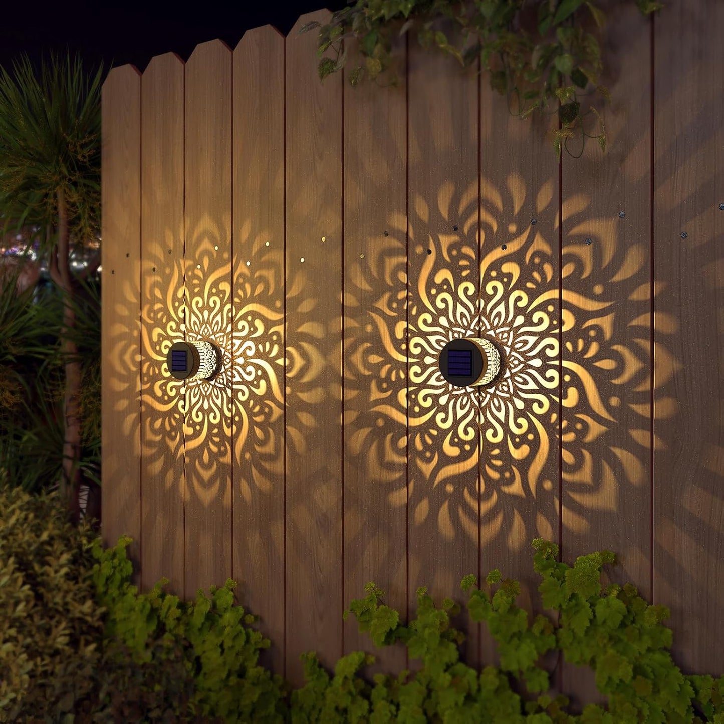✨🌈 Mandala Solar Wall Lamp – Magical Patio Night Ambience