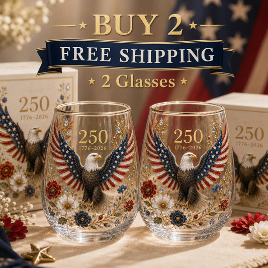 🦅America 250 Eagle Glass Tumbler