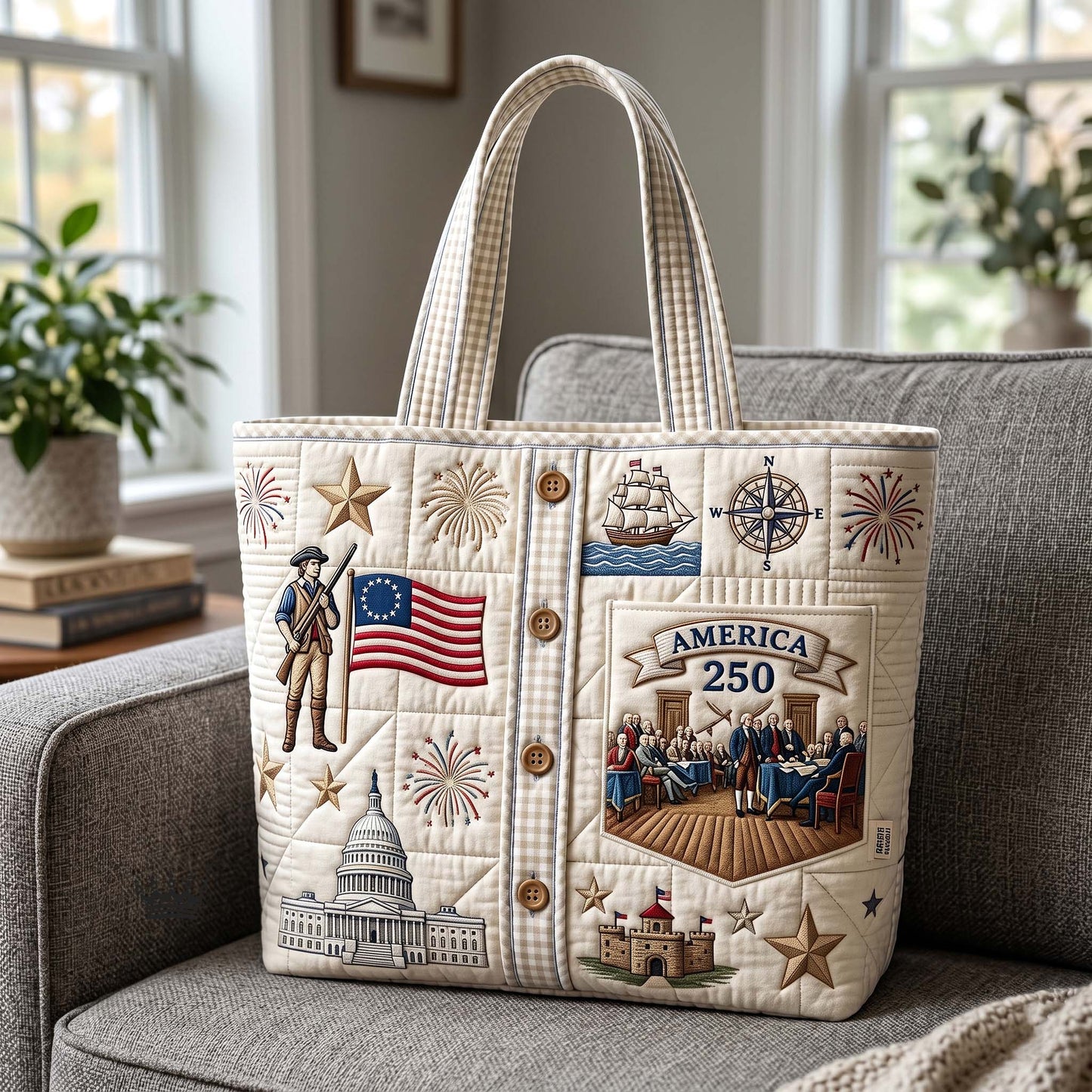 Handmade-Inspired Patriotic Tote Bags for America’s 250th Celebration 🇺🇸