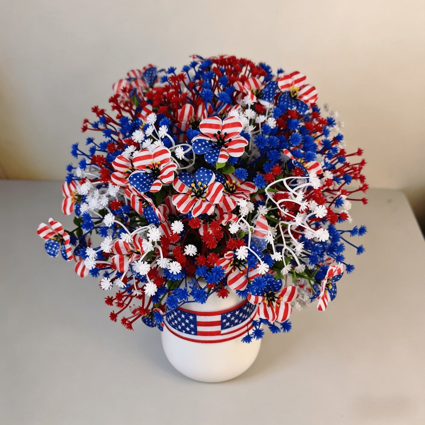 🔥4th of July Hot Sale 50% Off🔥Patriotic Red White Blue Artificial Flowers💐